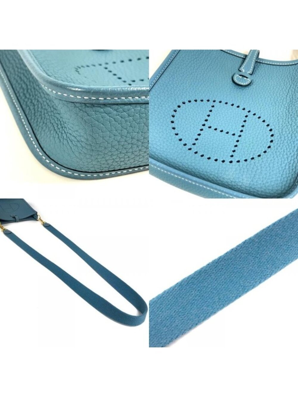 Hermes Shoulder Bag Evelyne TPM 16 Taurillon Clemence New Blue - Picture 7 of 9